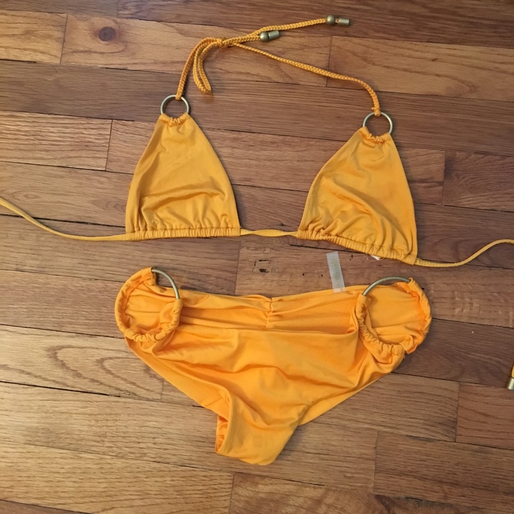 Vitamin A Cosmos Bikini in Neon Orange
